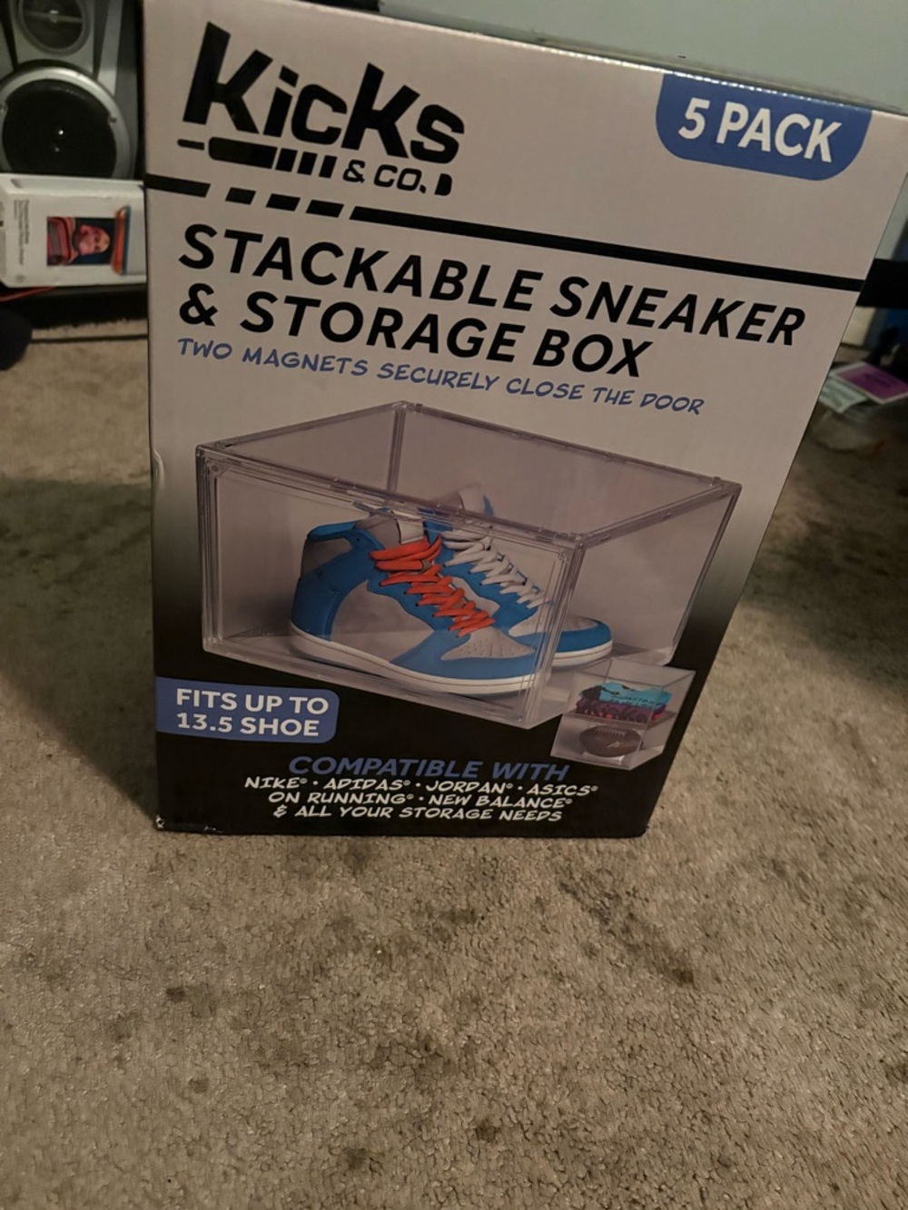 Stackable Sneaker Storage Box - Clear (5 Pack) unopened box